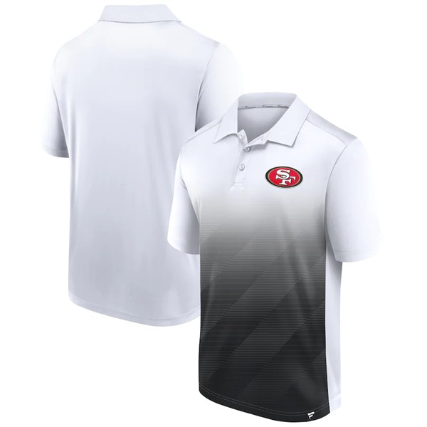 Men's San Francisco 49ers White/Black Iconic Parameter Sublimated Polo